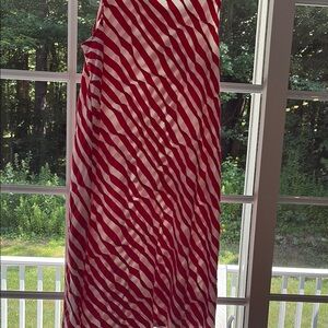 Red and White Striped Sleeveless Sundress